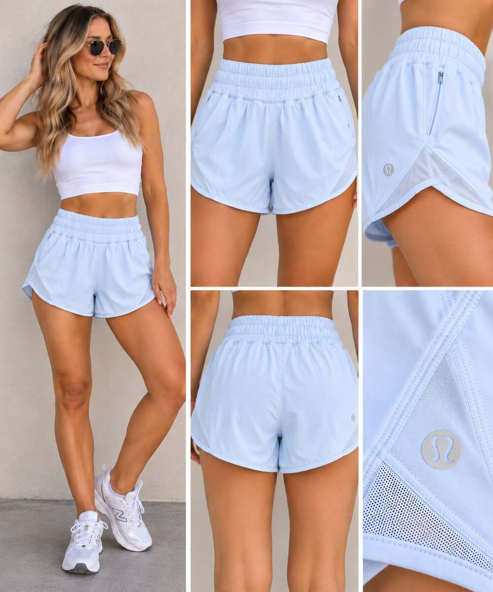 Lululemon Light Blue Hotty Hot Shorts Size 2